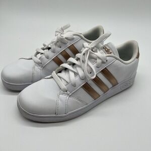 Adidas Shoes Women's Sz‎ 5 Superstar White Gold Leather